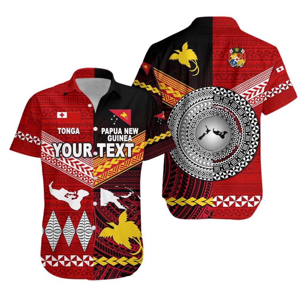 (Custom Personalised) Papua New Guinea And Tonga Hawaiian Shirt Polynesian Together - Red LT8 - Wonder Print Shop