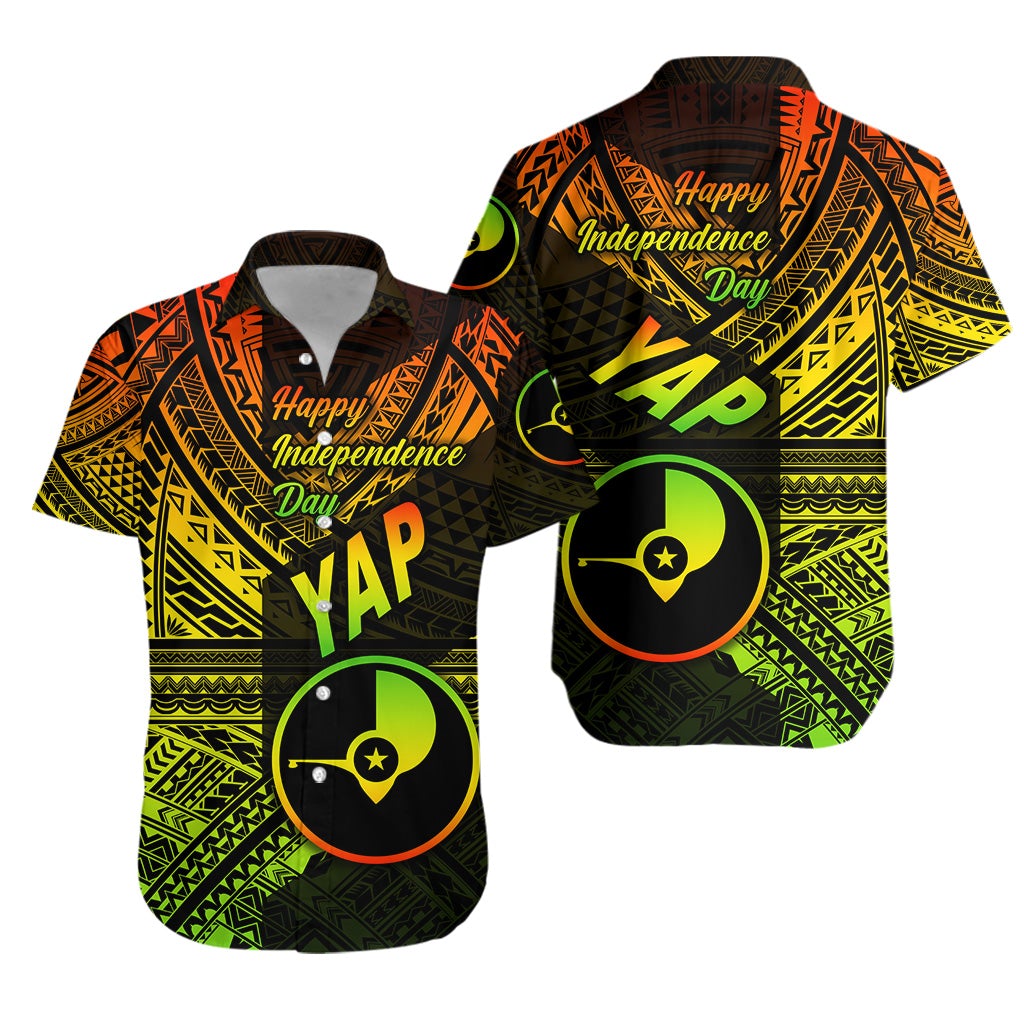 FSM Yap Hawaiian Shirt Happy Independence Day Original Vibes - Reggae LT8 - Wonder Print Shop