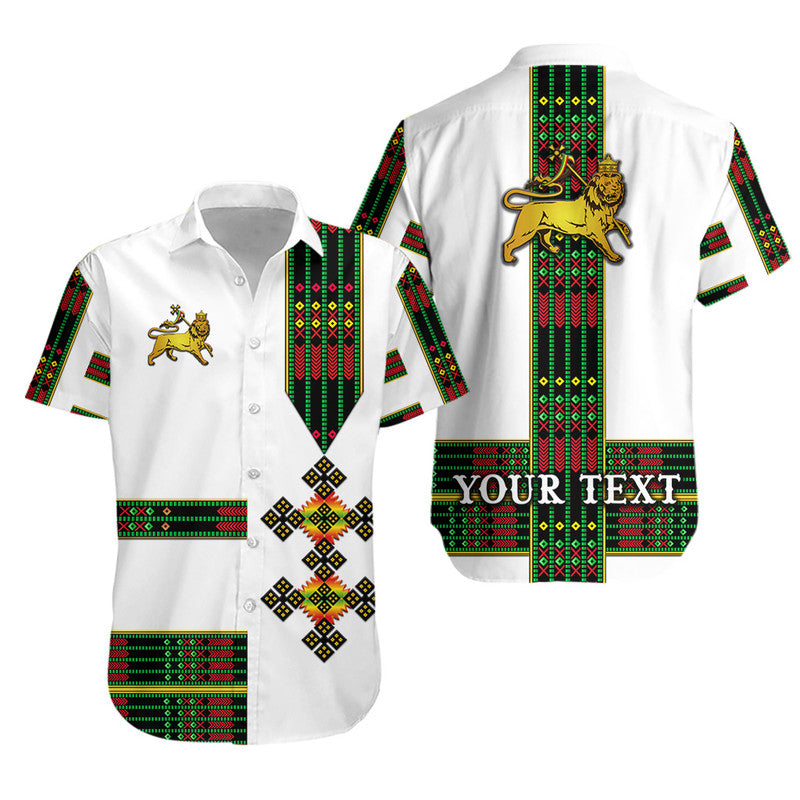 (Custom Personalised) Ethiopia Hawaiian Shirt Ethiopian Lion Of Judah Simple Tibeb Style - Flag Style LT8 - Wonder Print Shop