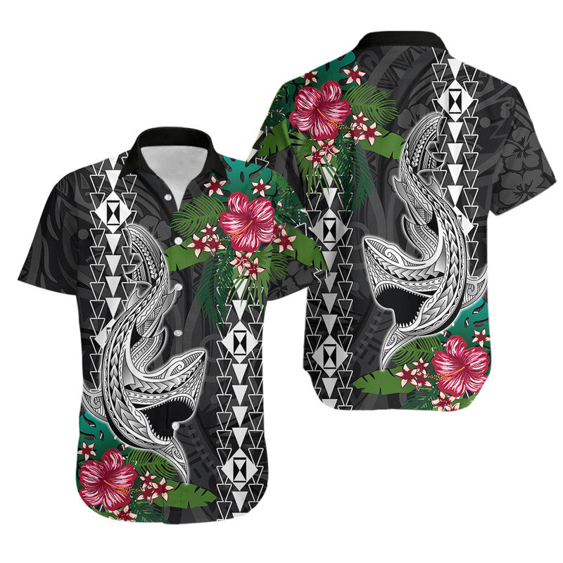 Hawaii Kakau Matching Hawaiian Shirt And Dress Mix Sharks Polynesian Hibiscus LT6 - Wonder Print Shop