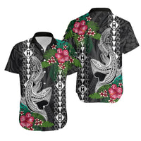Hawaii Kakau Matching Hawaiian Shirt And Dress Mix Sharks Polynesian Hibiscus LT6 - Wonder Print Shop