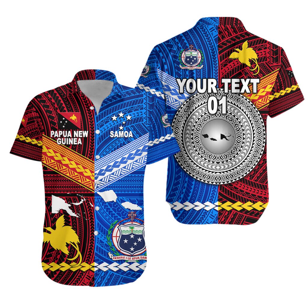 (Custom Personalised) Papua New Guinea And Samoa Together Hawaiian Shirt, Custom Text And Number LT8 - Wonder Print Shop