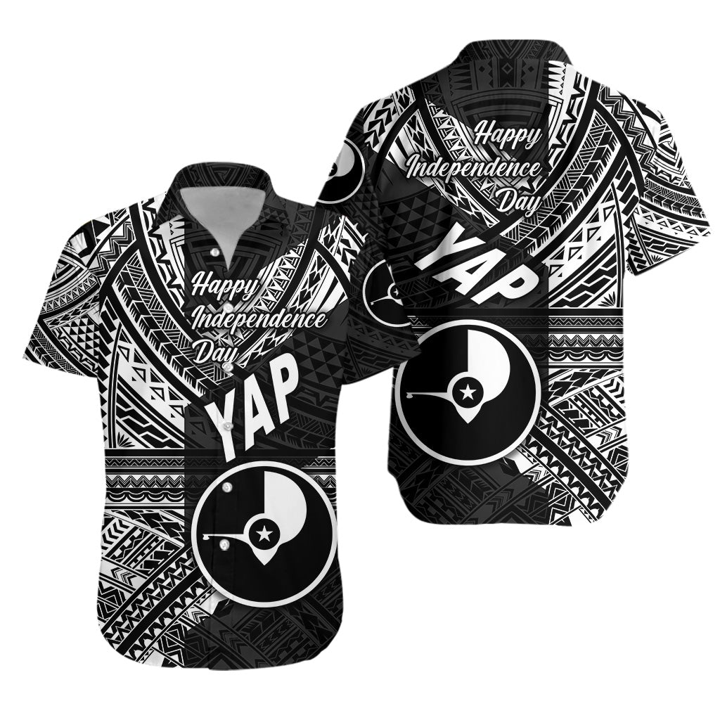 FSM Yap Hawaiian Shirt Happy Independence Day Original Vibes - Black LT8 - Wonder Print Shop
