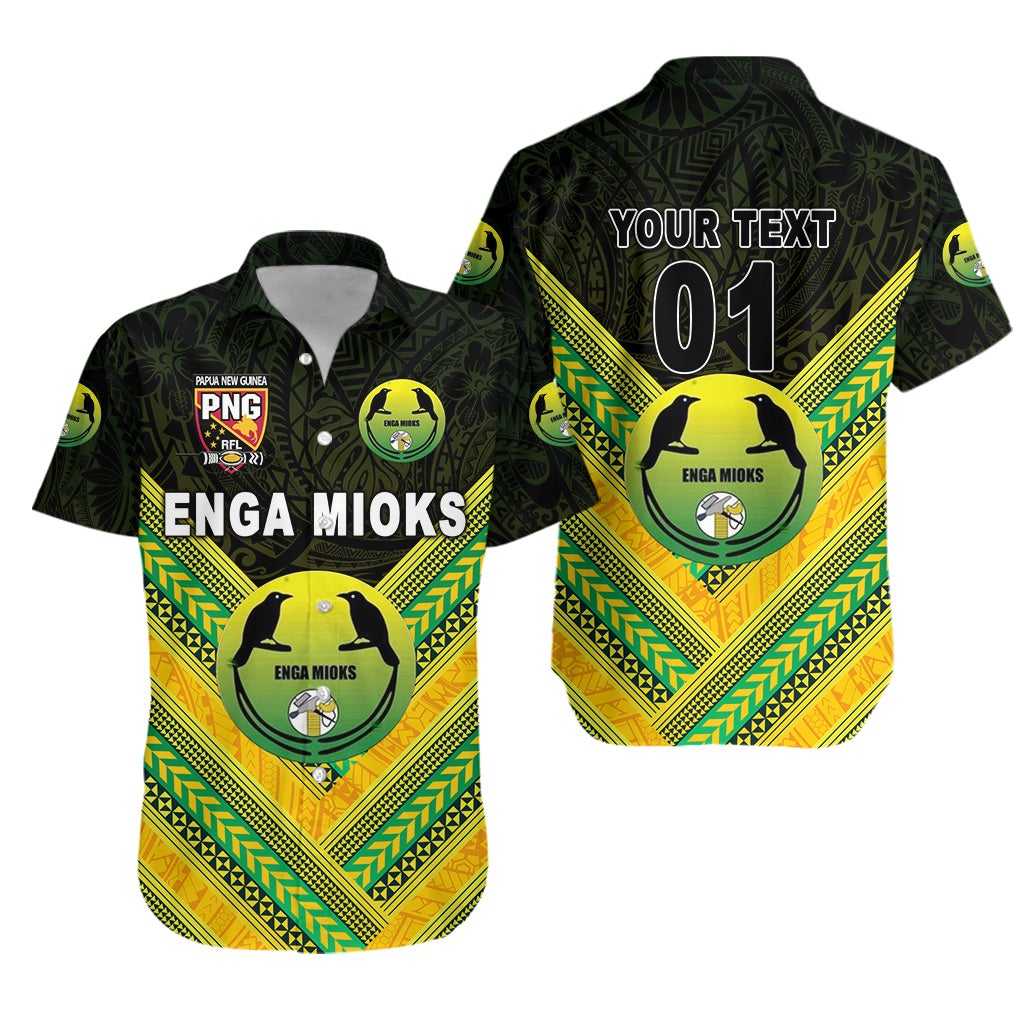 (Custom Personalised) Papua New Guinea Enga Mioks Hawaiian Shirt Rugby Original Style - Black, Custom Text And Number LT8 - Wonder Print Shop