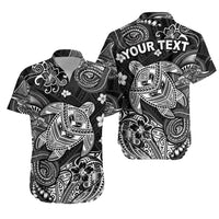 (Custom Personalised) Hawaii Turtle Polynesian Hawaiian Shirt Plumeria Flower Unique Style - Black LT8 - Wonder Print Shop