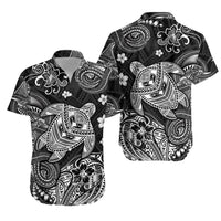 Hawaii Turtle Polynesian Matching Hawaiian Outfits For Couples Plumeria Flower Unique Style - Black LT8 - Wonder Print Shop