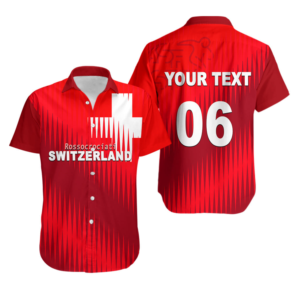 (Custom Personalised And Number) Switzerland Football Hawaiian Shirt Rossocrociati LT6 - Wonder Print Shop