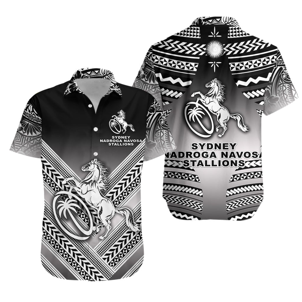 Fiji Rugby Hawaiian Shirt Sydney Nadroga Navosa Stallions Creative Style - Gradient Black LT8 - Wonder Print Shop