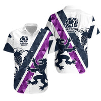 Scotland Rugby Hawaiian Shirt Scottish Thistle White LT8 - Wonder Print Shop