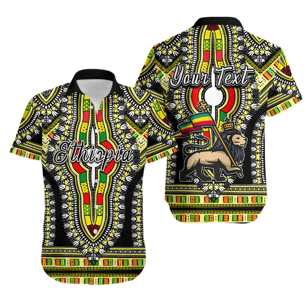 (Custom Personalised) Ethiopia Hawaiian Shirt Dashiki Black Style LT6 - Wonder Print Shop