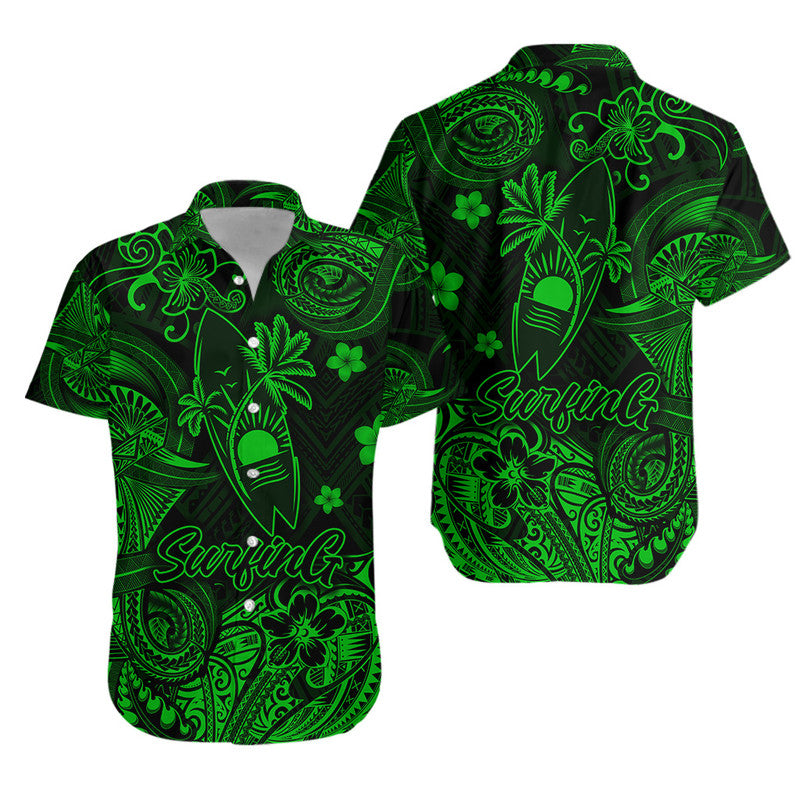 Hawaii Surfing Polynesian Matching Hawaiian Outfits For Couples Unique Style - Green LT8 - Wonder Print Shop