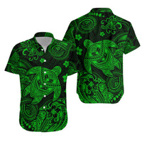 Hawaii Turtle Polynesian Matching Hawaiian Outfits For Couples Plumeria Flower Unique Style - Green LT8 - Wonder Print Shop