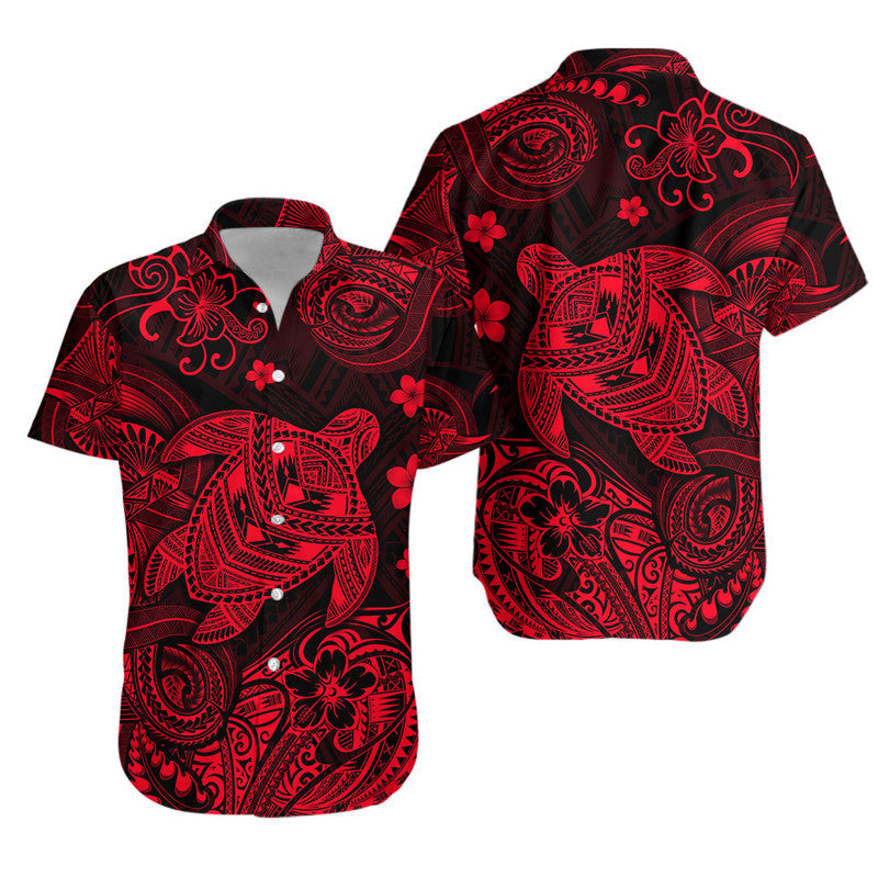 Hawaii Turtle Polynesian Matching Hawaiian Outfits For Couples Plumeria Flower Unique Style - Red LT8 - Wonder Print Shop