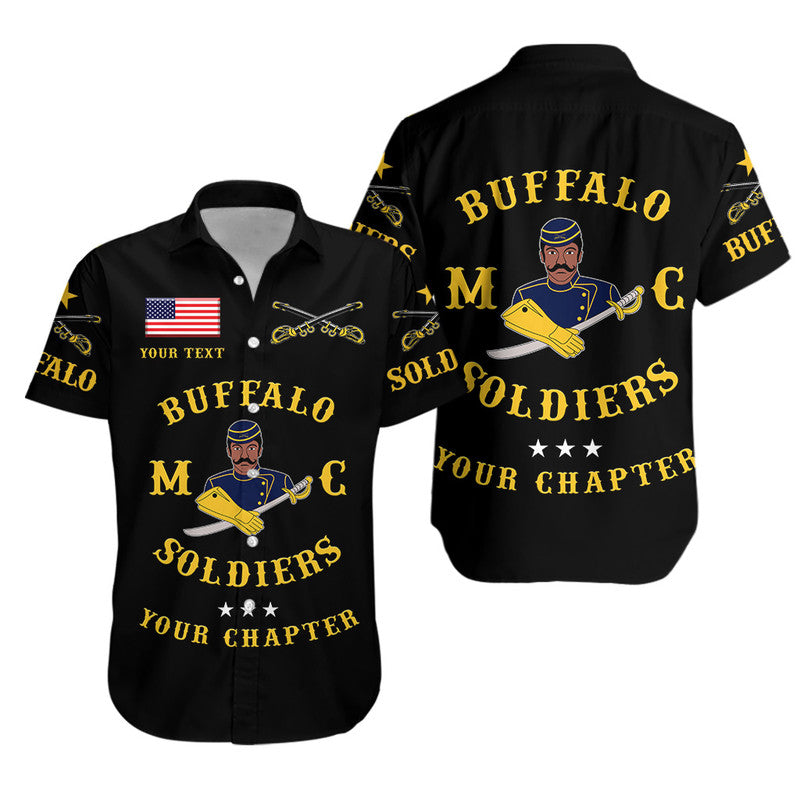 (Custom Personalised) Buffalo Soldiers Motorcycle Club BSMC Hawaiian Shirt Simple Style - Black LT8 - Wonder Print Shop