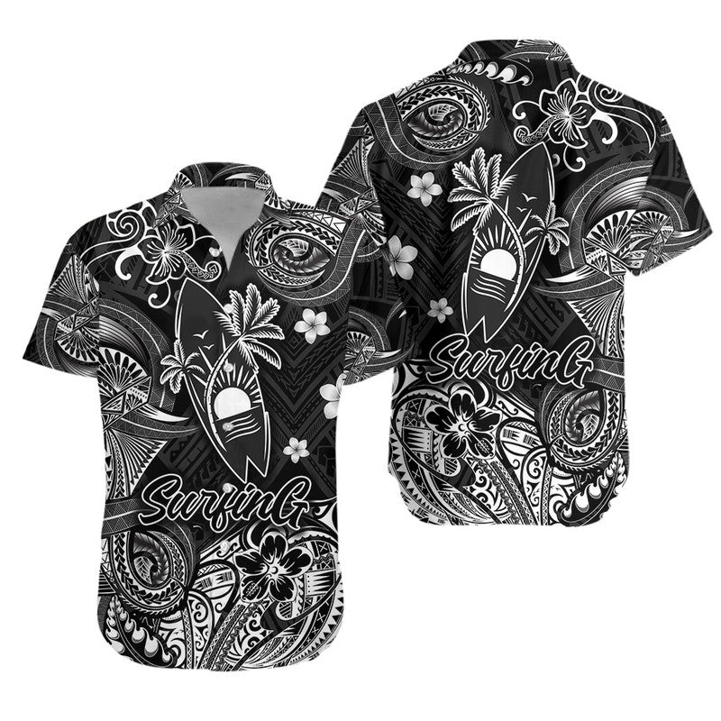 Hawaii Surfing Polynesian Matching Hawaiian Outfits For Couples Unique Style - Black LT8 - Wonder Print Shop