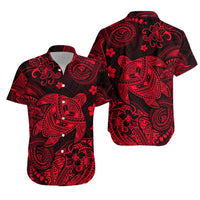 Hawaii Turtle Polynesian Hawaiian Shirt Plumeria Flower Unique Style - Red LT8 - Wonder Print Shop