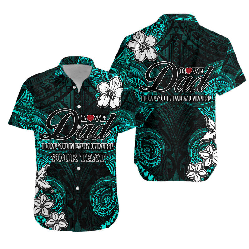 Personalised Polynesian Matching Hawaiian Shirt And Dress Fathers Day I Love You In Every Universe Turquoise LT8 - Wonder Print Shop