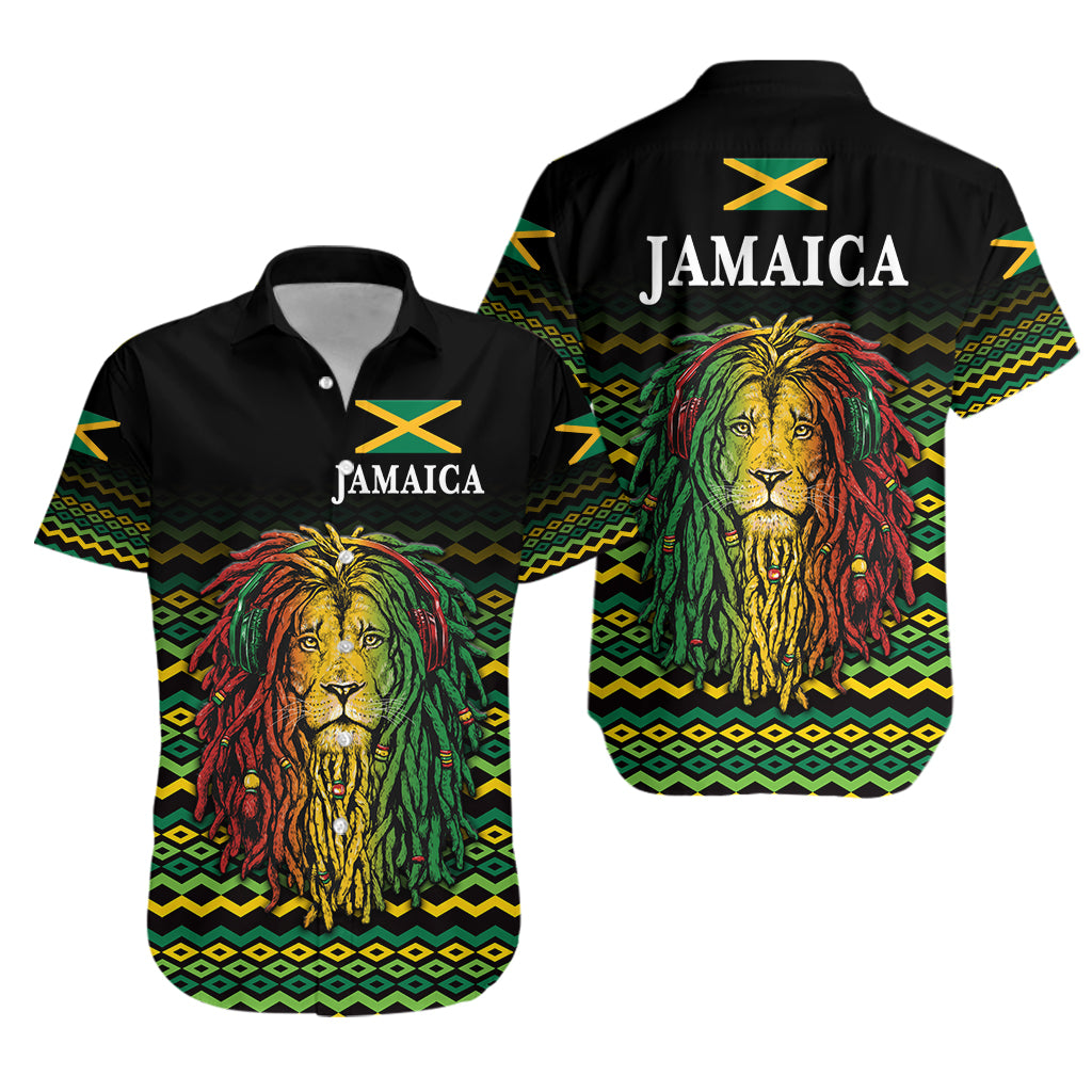 Jamaica Hawaiian Shirt Unique Rastafarian Lion - Flag Vibes LT8 - Wonder Print Shop