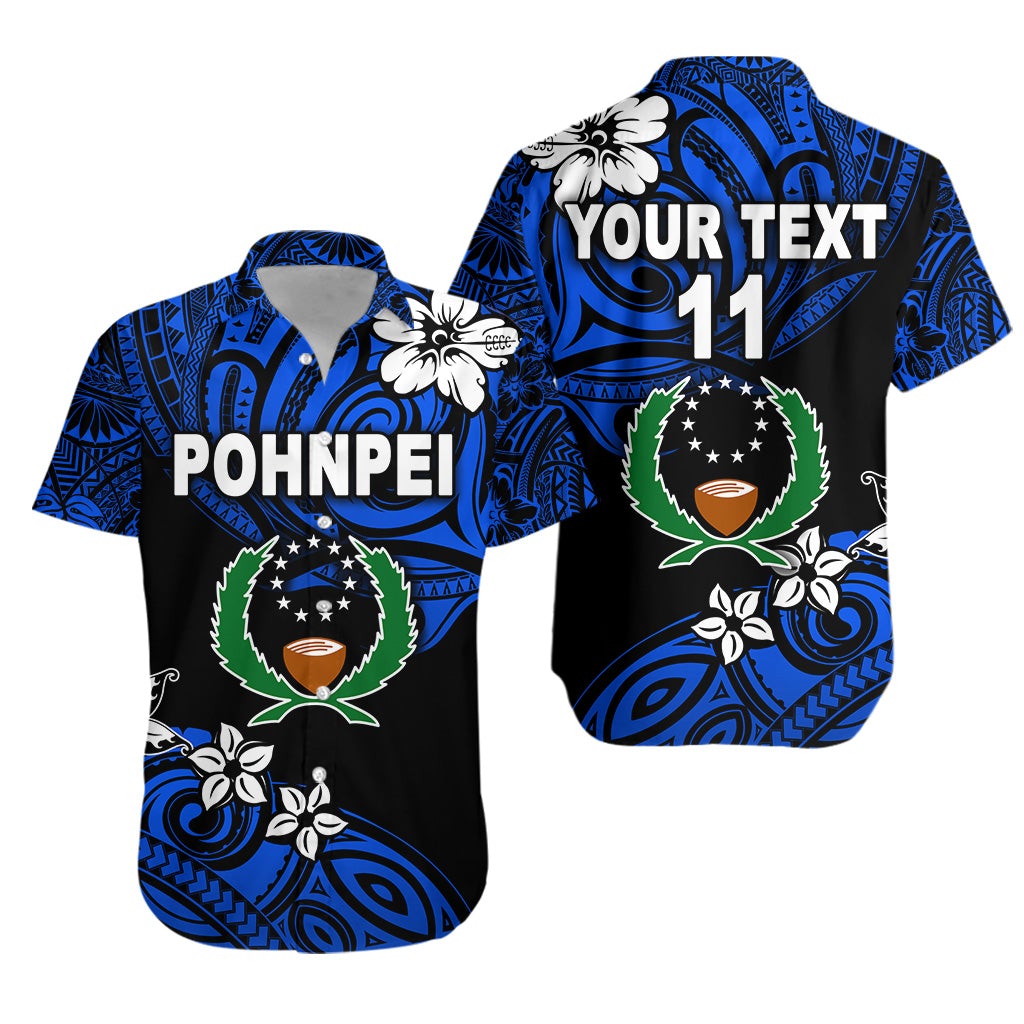 (Custom Personalised) FSM Pohnpei Hawaiian Shirt Unique Vibes - Blue LT8 - Wonder Print Shop