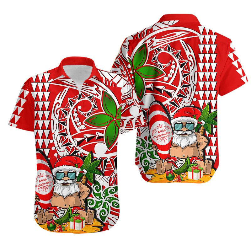 Hawaii Mele Kalikimaka Santa Claus Beach Matching Hawaiian Shirt And Dress LT6 - Wonder Print Shop