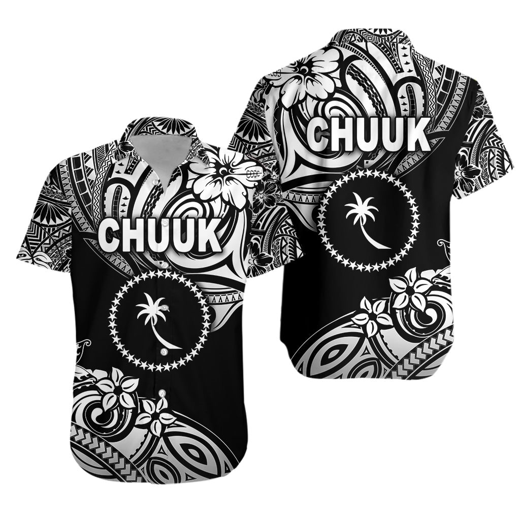 FSM Chuuk Hawaiian Shirt Unique Vibes - Black LT8 - Wonder Print Shop