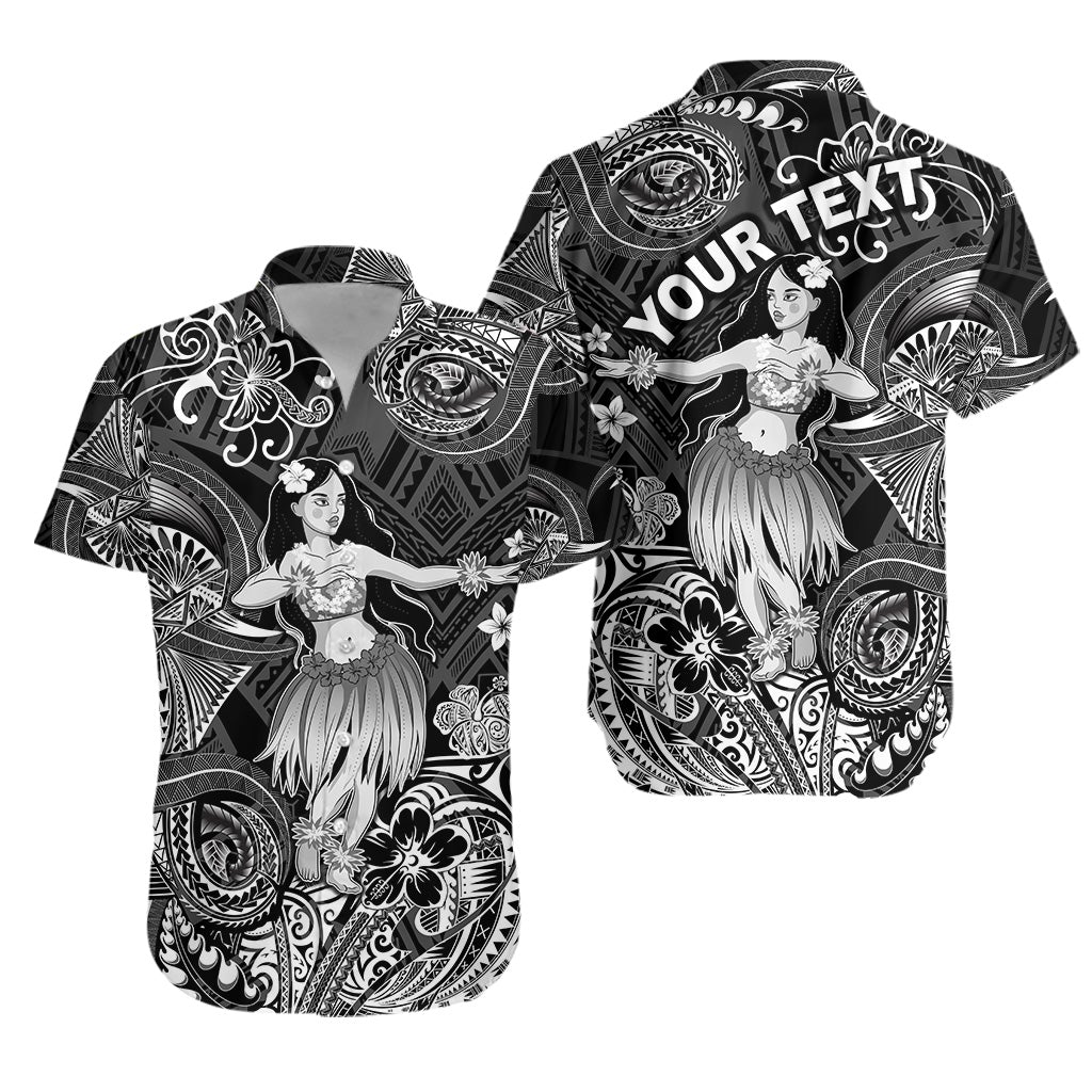 (Custom Personalised) Hawaii Hula Girl Polynesian Hawaiian Shirt Unique Style - Black LT8 - Wonder Print Shop