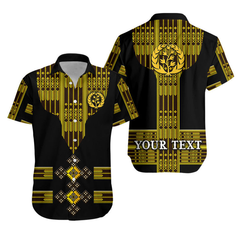 (Custom Personalised) Eritrea Hawaiian Shirt Fancy Tibeb Vibes - Black LT8 - Wonder Print Shop