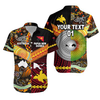 (Custom Personalised) Papua New Guinea And Australia Aboriginal Hawaiian Shirt Together, Custom Text And Number LT8 - Wonder Print Shop