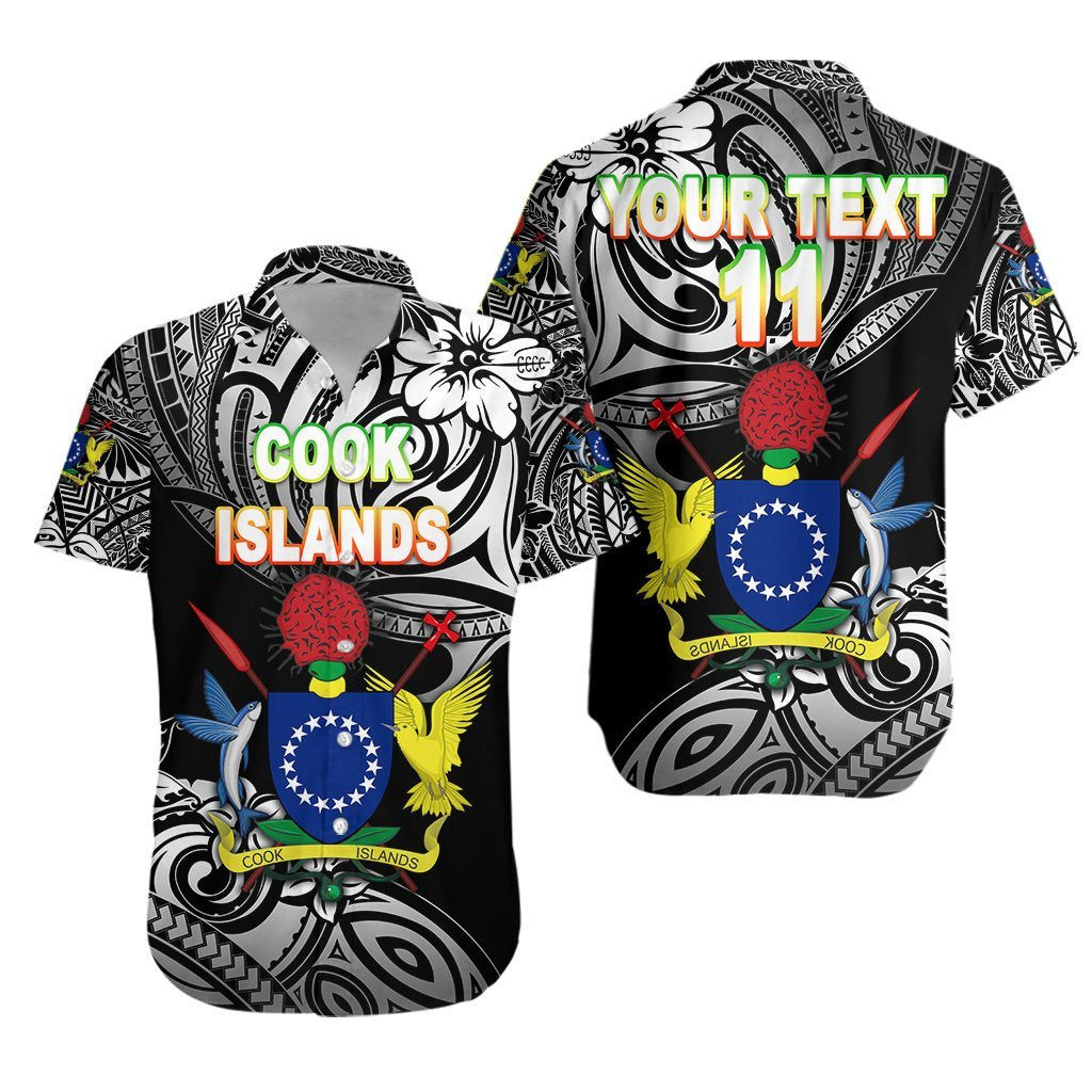 custom-personalised-cook-islands-rugby-hawaiian-shirt-unique-vibes-coat-of-arms-black-custom-text-and-number