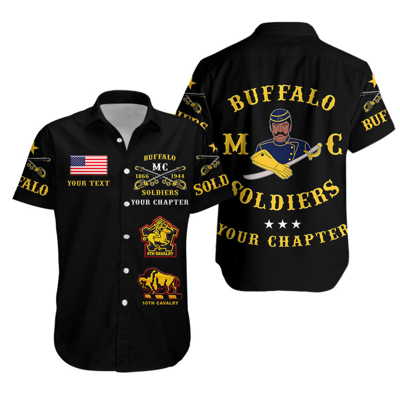 (Custom Personalised) Buffalo Soldiers Motorcycle Club BSMC Hawaiian Shirt Original Style - Black LT8 - Wonder Print Shop