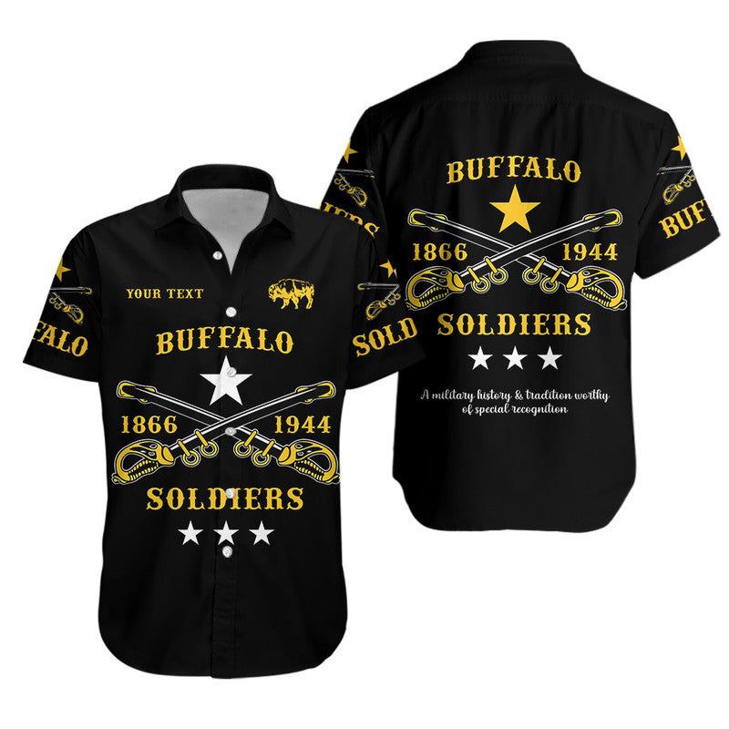 (Custom Personalised) Buffalo Soldiers Hawaiian Shirt African American Military Simple Style - Black LT8 - Wonder Print Shop