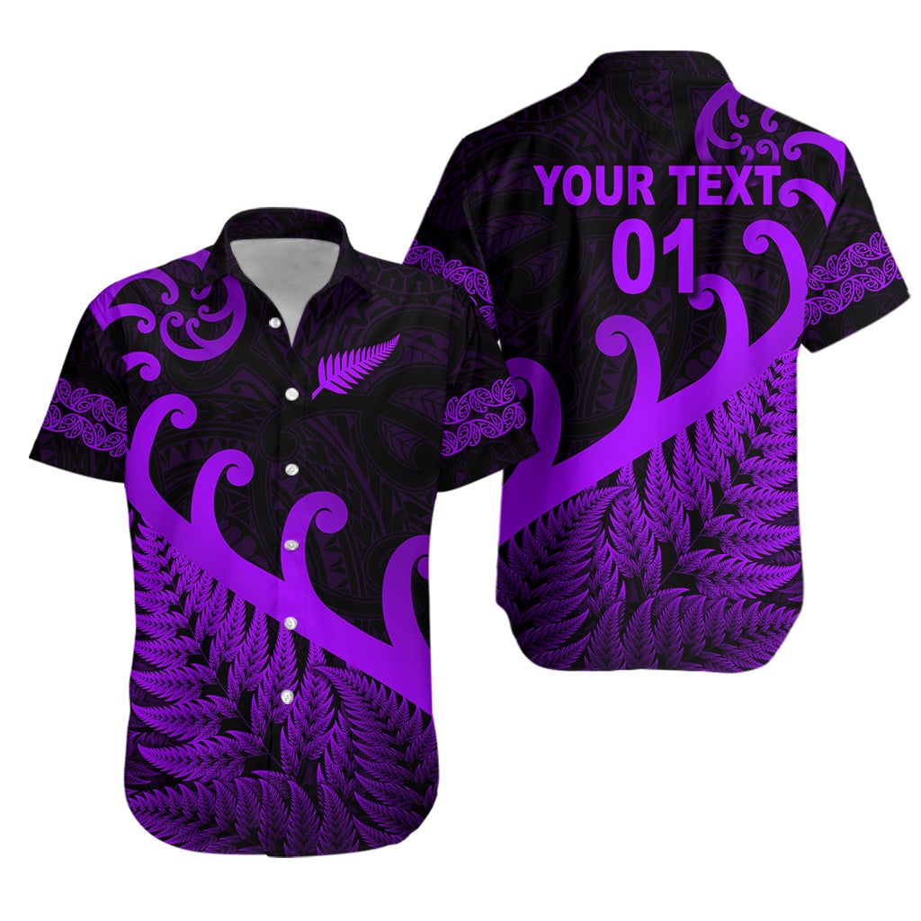 custom-personalised-new-zealand-rugby-maori-hawaiian-shirt-silver-fern-koru-vibes-purple