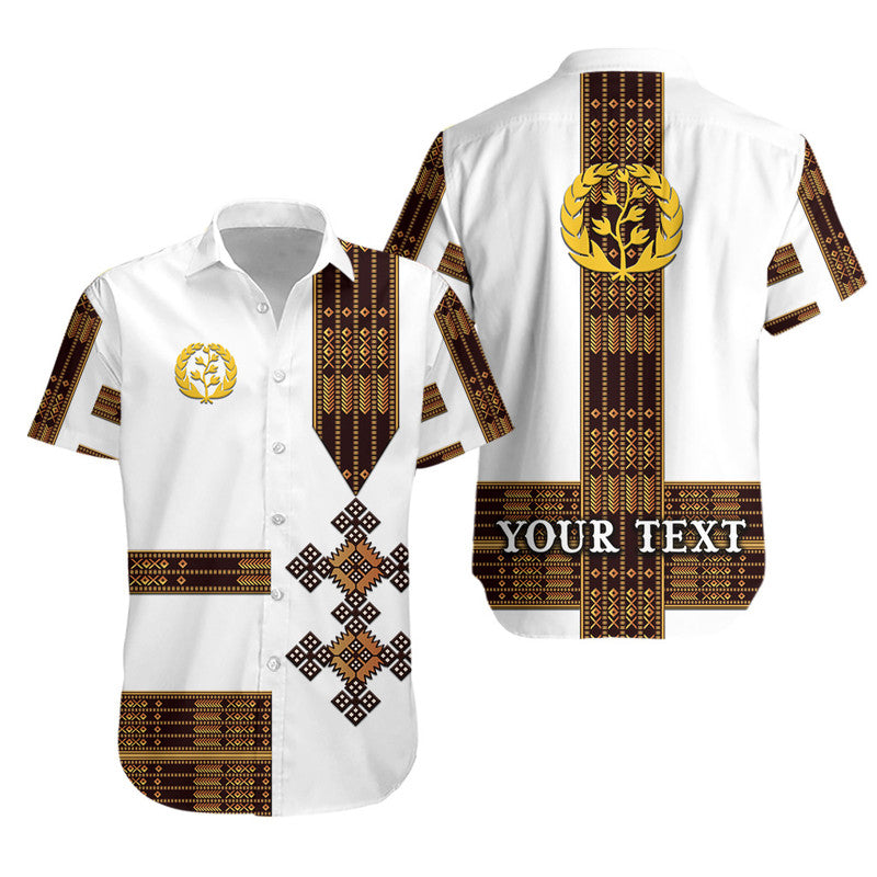 (Custom Personalised) Eritrea Hawaiian Shirt Fancy Simple Tibeb Style - White LT8 - Wonder Print Shop