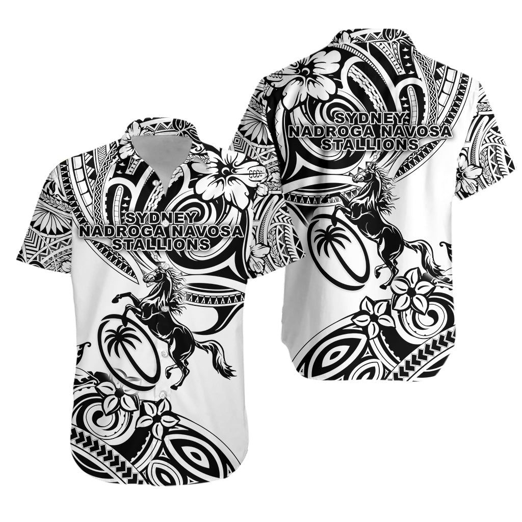 Fiji Rugby Hawaiian Shirt Sydney Nadroga Navosa Stallions Unique Vibes - White LT8 - Wonder Print Shop