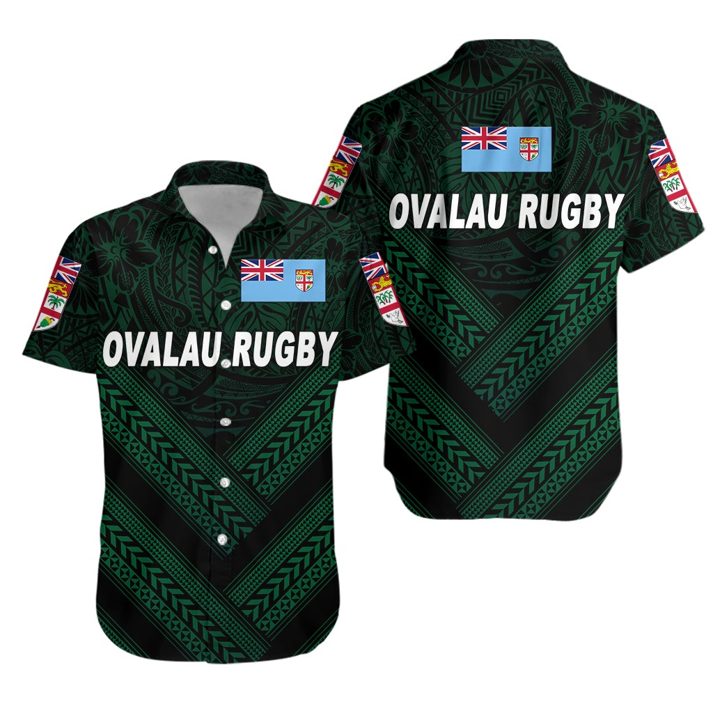 Fiji Ovalau Rugby Hawaiian Shirt Dark Green Style LT8 - Wonder Print Shop