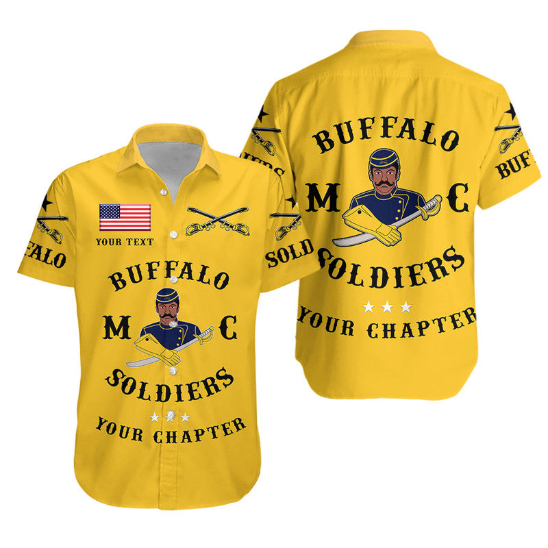 (Custom Personalised) Buffalo Soldiers Motorcycle Club BSMC Hawaiian Shirt Simple Style - Gold LT8 - Wonder Print Shop