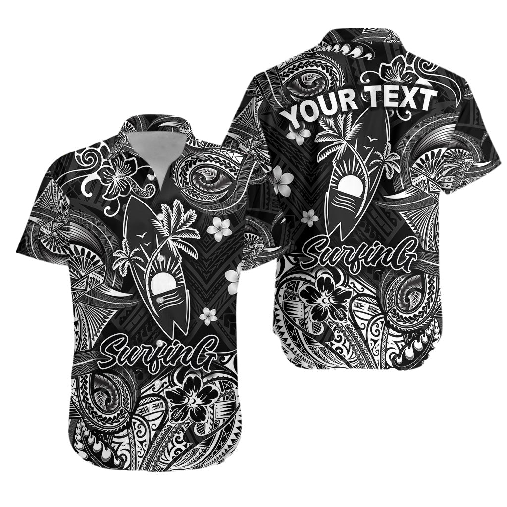 (Custom Personalised) Hawaii Surfing Polynesian Hawaiian Shirt Unique Style - Black LT8 - Wonder Print Shop
