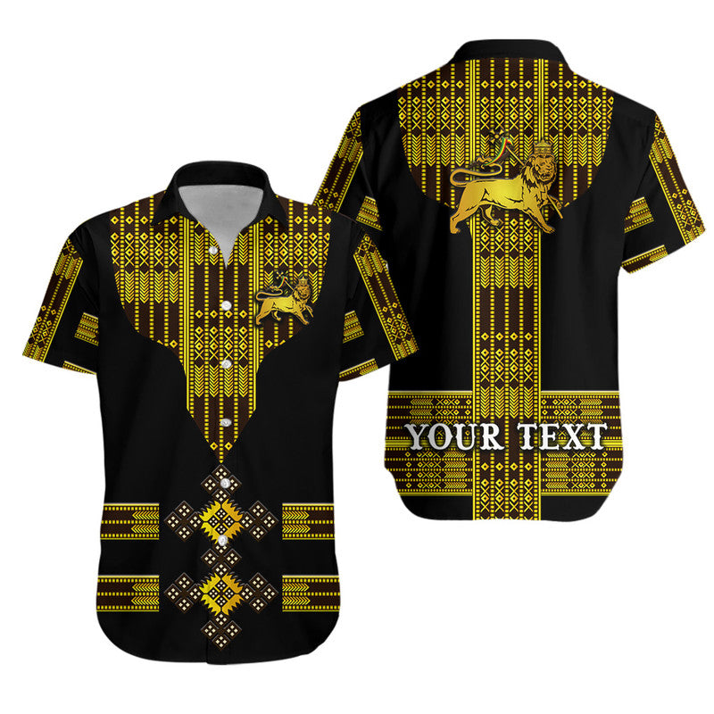 (Custom Personalised) Ethiopia Hawaiian Shirt Ethiopian Lion Of Judah Tibeb Vibes - Black LT8 - Wonder Print Shop