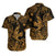 Polynesian Matching Hawaiian Outfits For Couples Hawaii Angry Shark Polynesian Dress and Hawaiian Shirt Unique Style - Gold LT8 - Wonder Print Shop