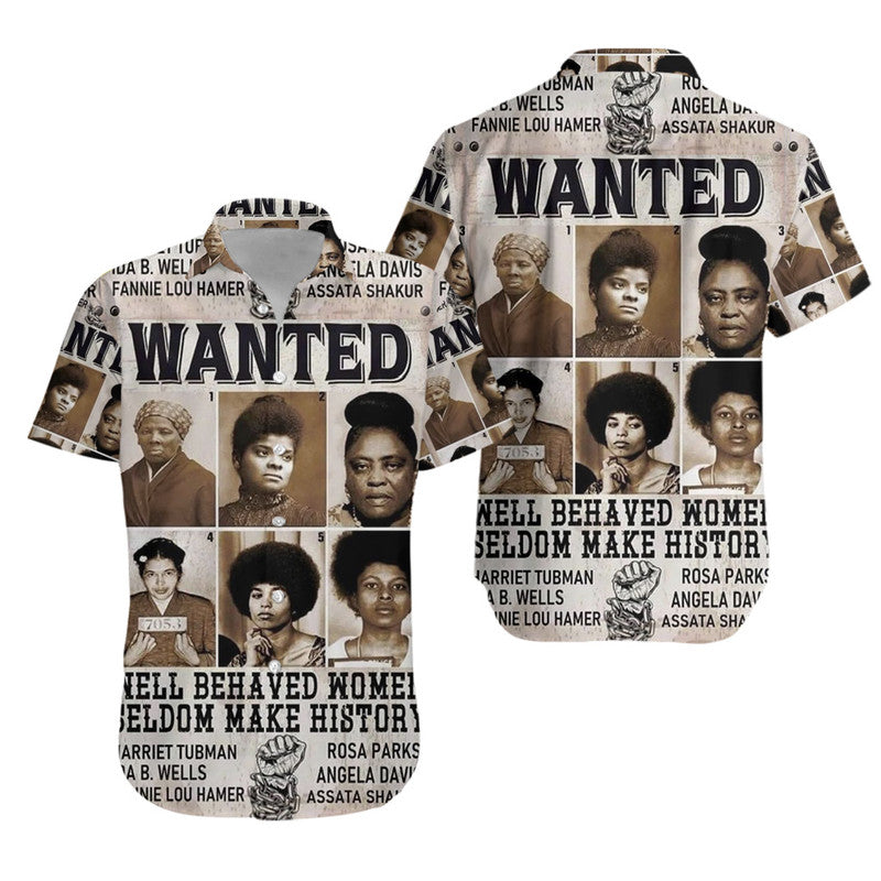 Civil Rights Female Leaders Hawaiian Shirt Wanted Version LT8 - Wonder Print Shop