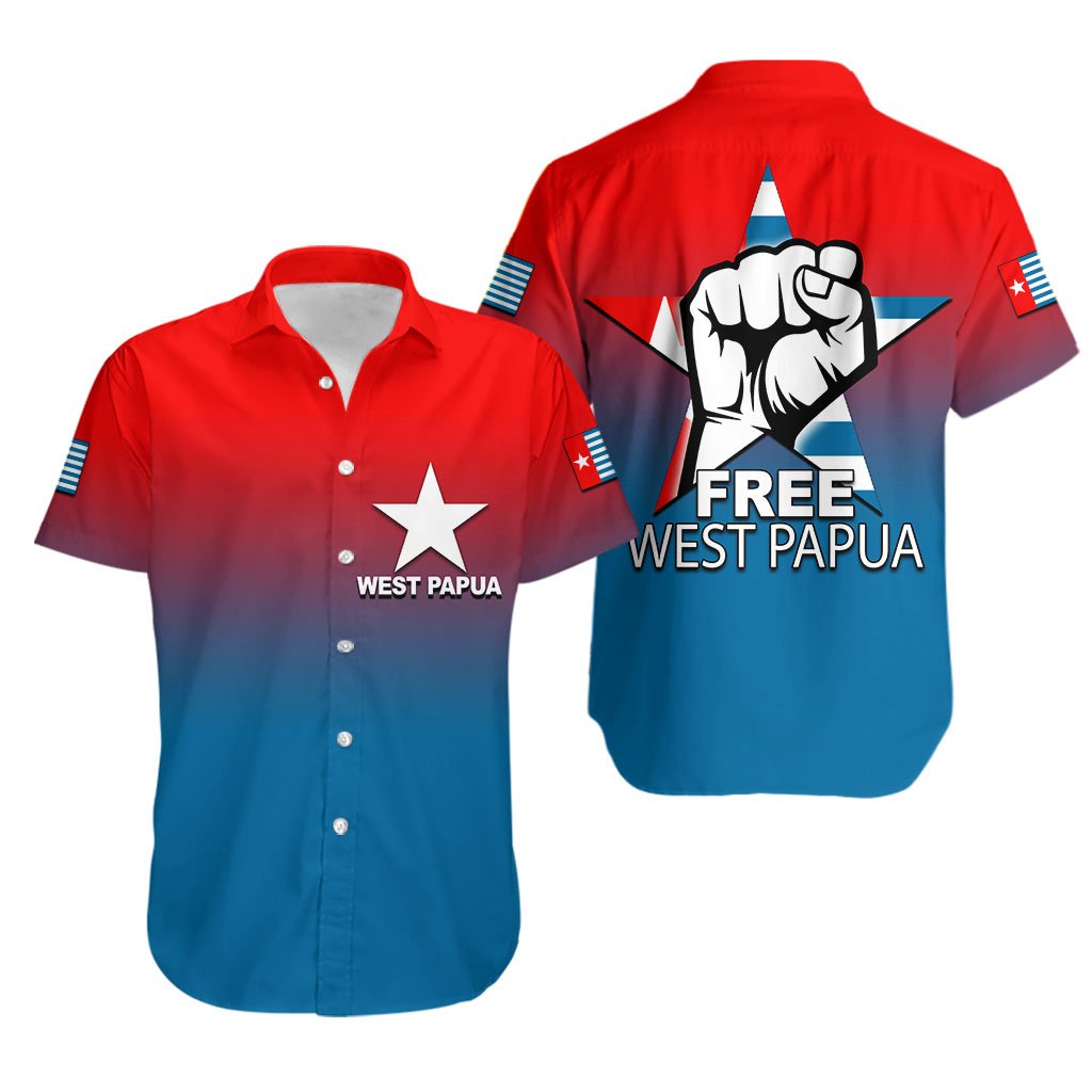 West Papua Hawaiian Shirt Flag Color Simple Style LT6 - Wonder Print Shop
