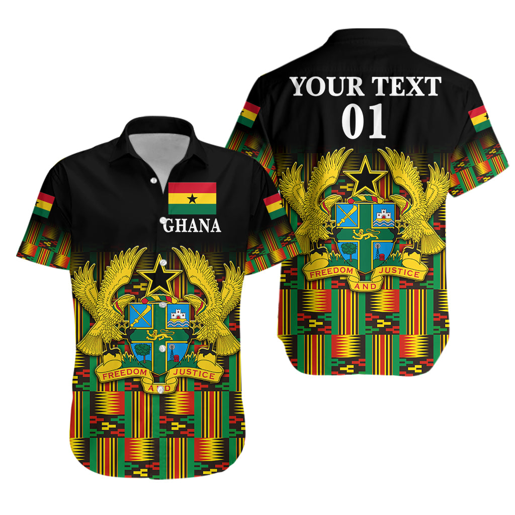 (Custom Personalised) Ghana Hawaiian Shirt Coat Of Arms Kente Pride LT8 - Wonder Print Shop