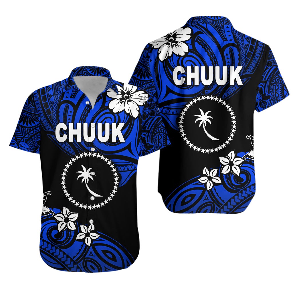 FSM Chuuk Hawaiian Shirt Unique Vibes - Blue LT8 - Wonder Print Shop