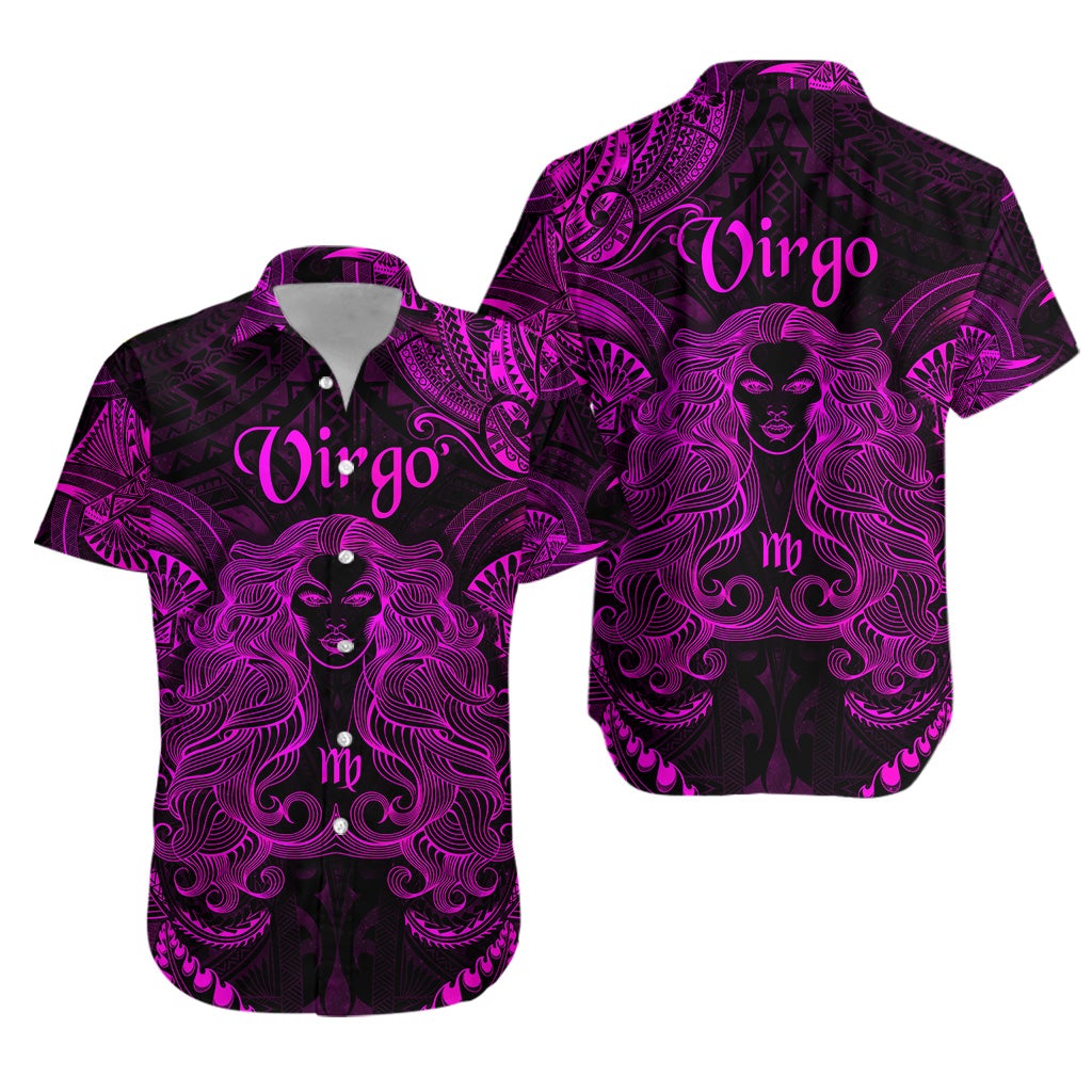 Virgo Zodiac Polynesian Hawaiian Shirt Unique Style - Pink LT8 - Wonder Print Shop