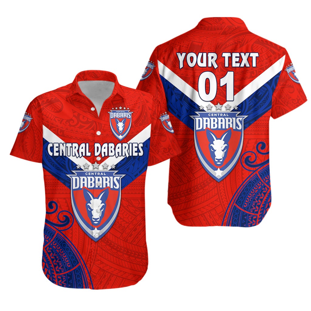 (Custom Personalised) Papua New Guinea Central Dabaries Hawaiian Shirt Rugby - Red, Custom Text And Number LT8 - Wonder Print Shop