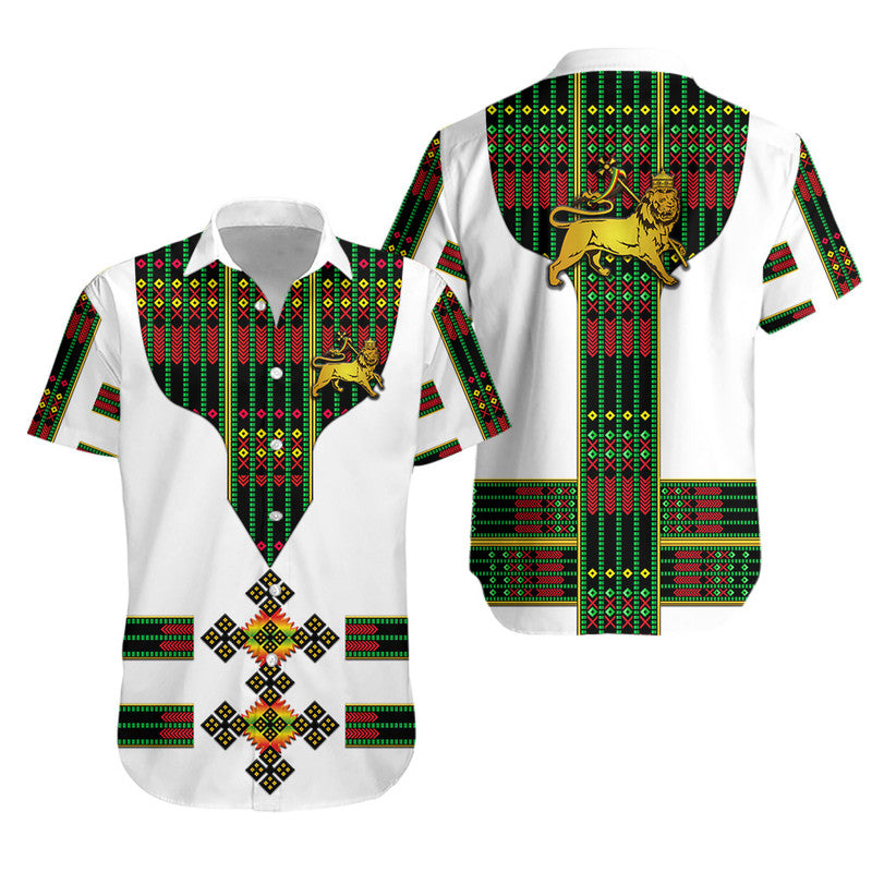 Ethiopia Hawaiian Shirt Ethiopian Lion Of Judah Tibeb Vibes - Flag Style LT8 - Wonder Print Shop