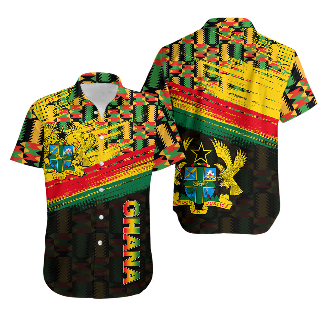 Ghana Hawaiian Shirt Polygonal LT6 - Wonder Print Shop