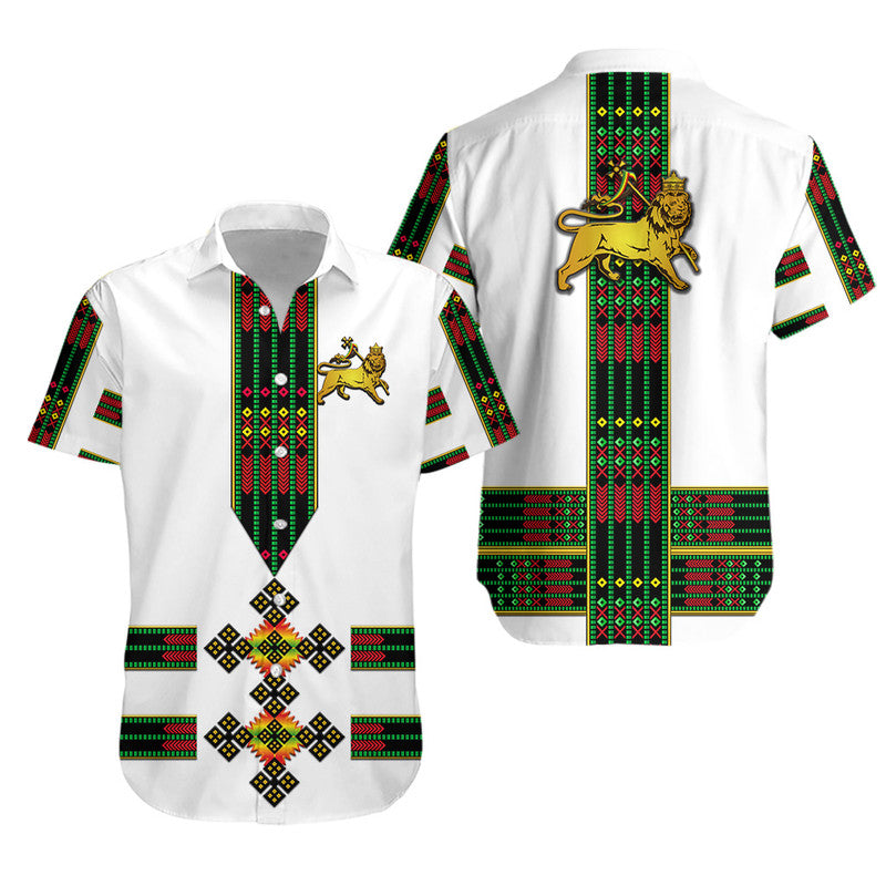 Ethiopia Hawaiian Shirt Ethiopian Lion Of Judah Tibeb Vibes NO.1 Ver - Flag Style LT8 - Wonder Print Shop