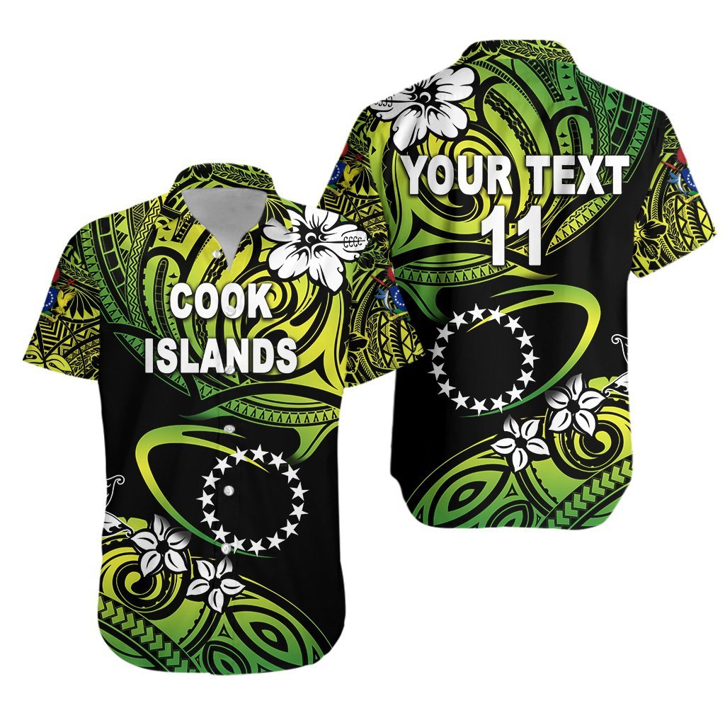 custom-personalised-cook-islands-rugby-hawaiian-shirt-unique-vibes-green-custom-text-and-number