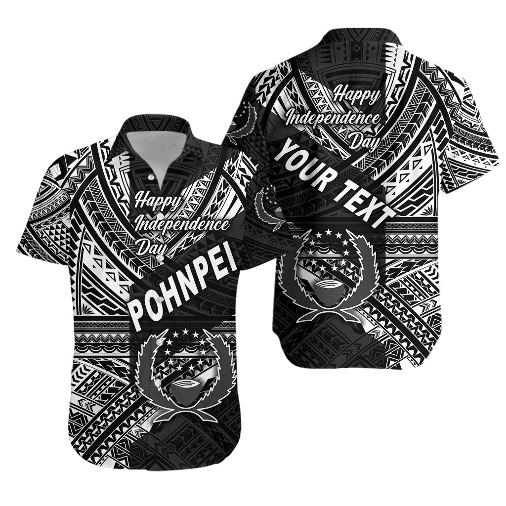 (Custom Personalised) FSM Pohnpei Hawaiian Shirt Happy Independence Day Original Vibes - Black LT8 - Wonder Print Shop